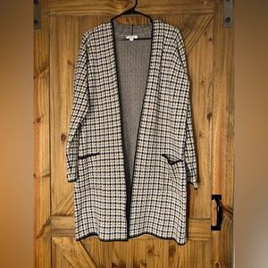 Nine West Black and Cream Houndstooth Cardigan